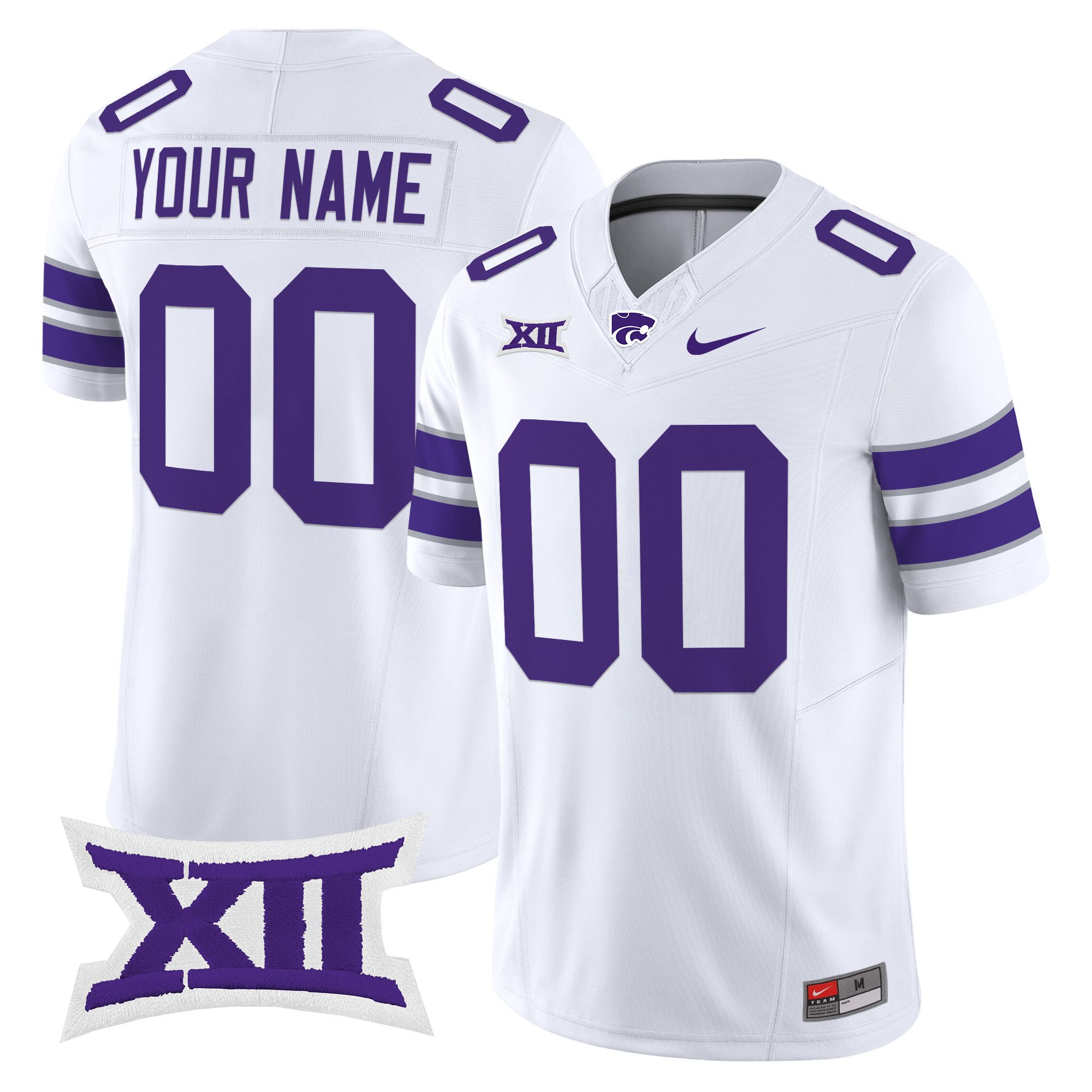 Men Kansas State Wildcats White Nike 2024 Vapor Limited Custom NCAA Jersey->customized ncaa jersey->Custom Jersey